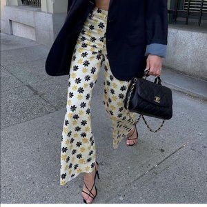 ZW RETRO FLORAL MARINE PATCH POCKET STRAIGHT JEANS